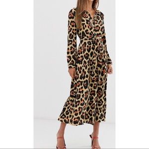 AX PARIS 🐆 Maxi button down shirt dress